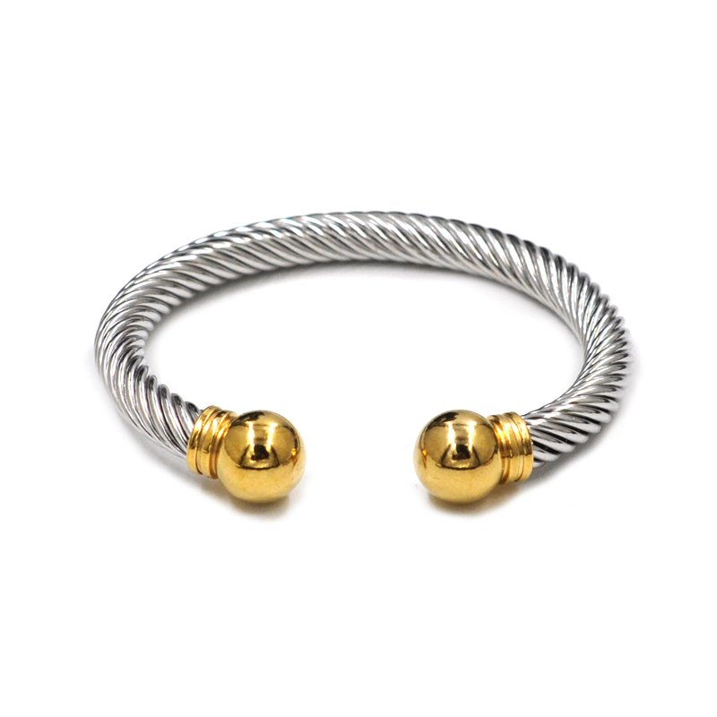 

Stainless Steel Twisted Cable Wire Bangles Gold Cuff Bracelets Women Couple European Designer Bracelet Punk Men 26 Design 220716
