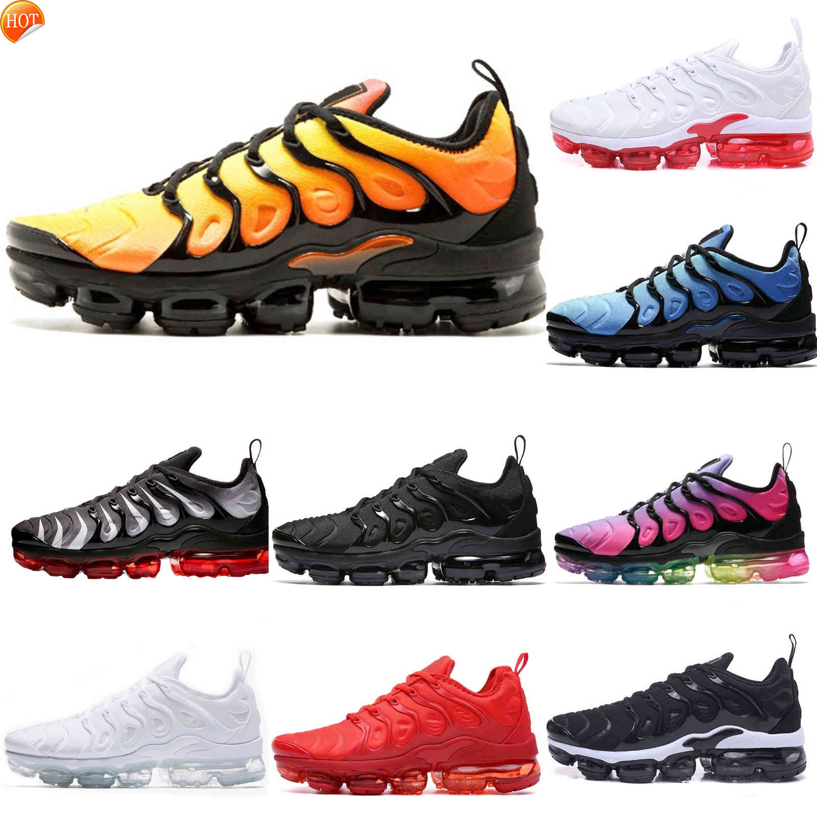 

Tn Plus Mens Shoes Pink Sea Bleached Coral Pure Triple Black White Red Lemon Lime Bumblebee Voltage Purple Men Women Sneakers Size 36 -46 l, Color 3