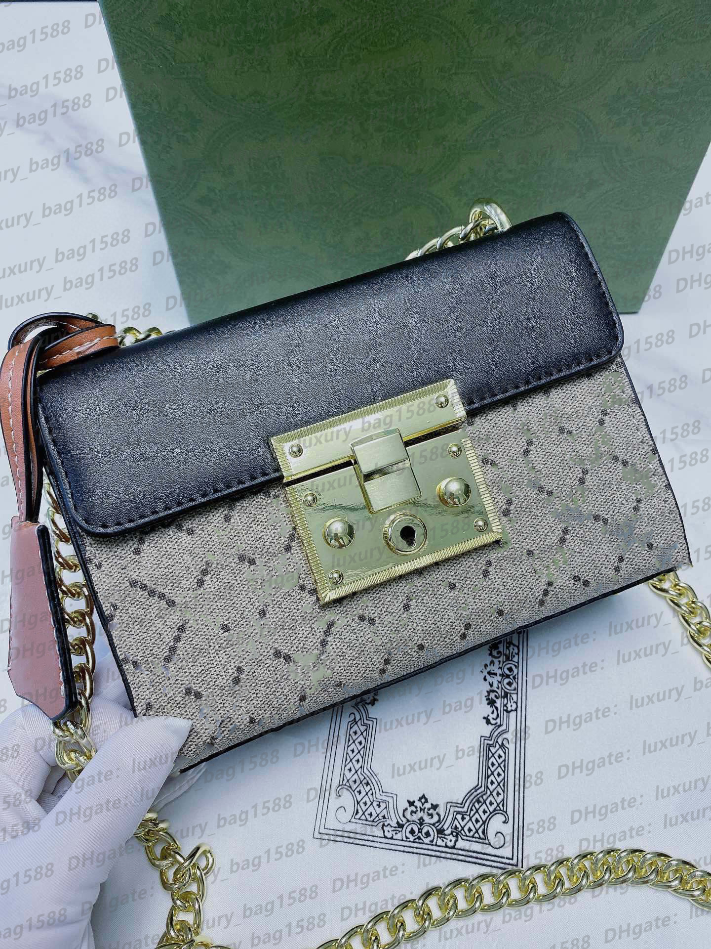 Designer femmes sac sac à bandoulière unique toile de haute qualité à clapet grand logo et petit logo style 2022 chaîne corps croisé