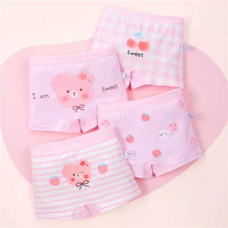 

Panties 4pcs/lot 2-10Y Cotton Girls Teenage Cartoon Children Underwear Kids Boxer Briefs Baby Girl Soft Pants Safety PantsPanties
