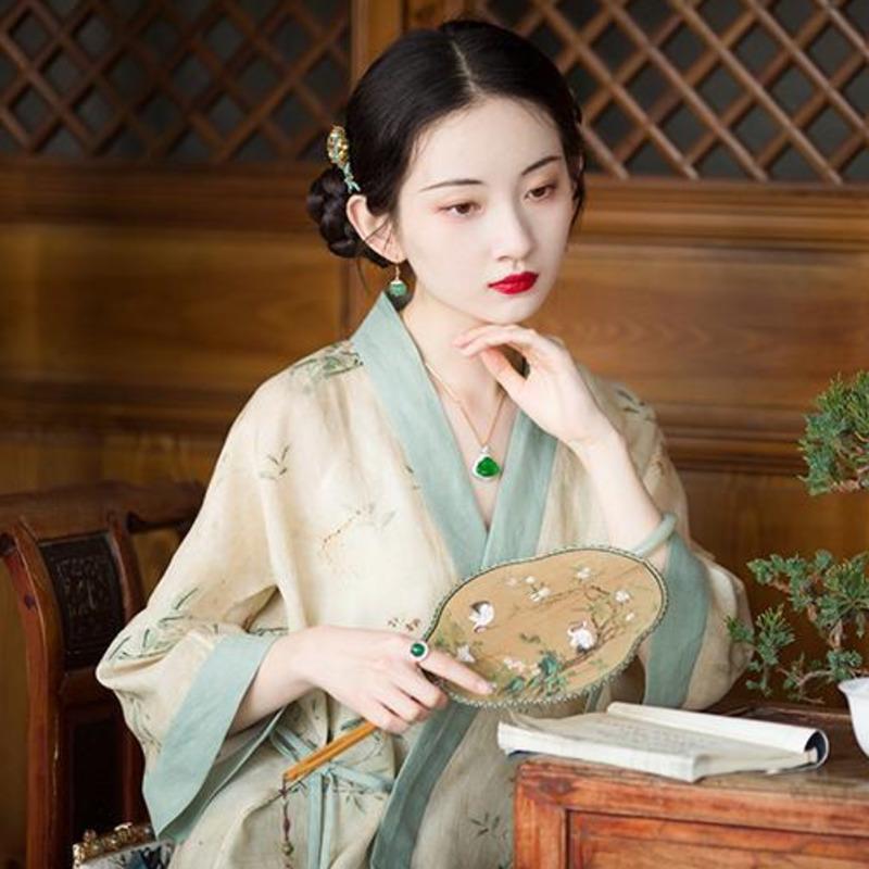 

Ethnic Clothing Simple Elegant Chinese Blouses Women Traditional Hanfu Long Sleeves Shirt Girl Vintage China Style Loose Casual Short Qipao