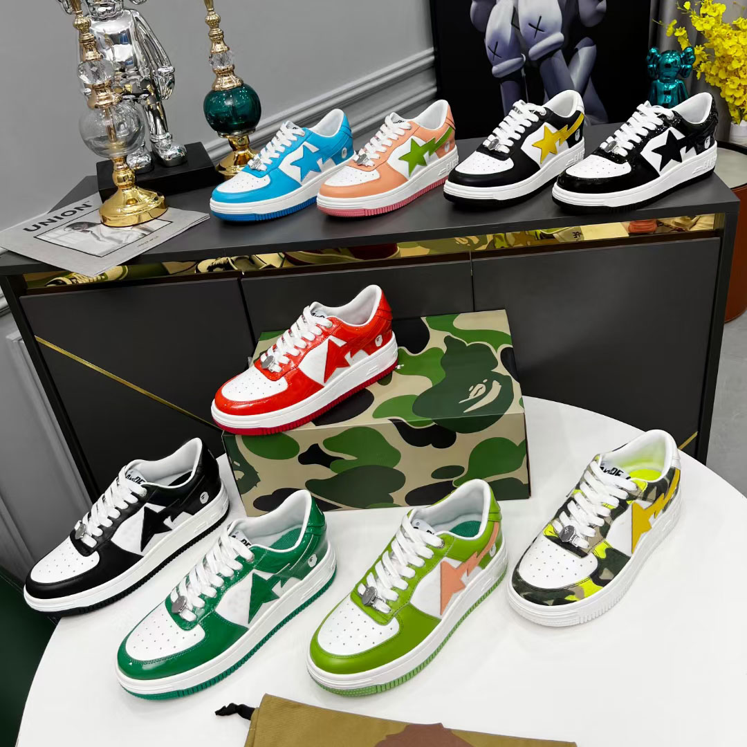 

shoes designer women bapestas BAPESTAS Casual sports shoe Platform Outdoor Walking brand new color Camouflage luxury low monkey shape Star STA shoe si, Sky blue