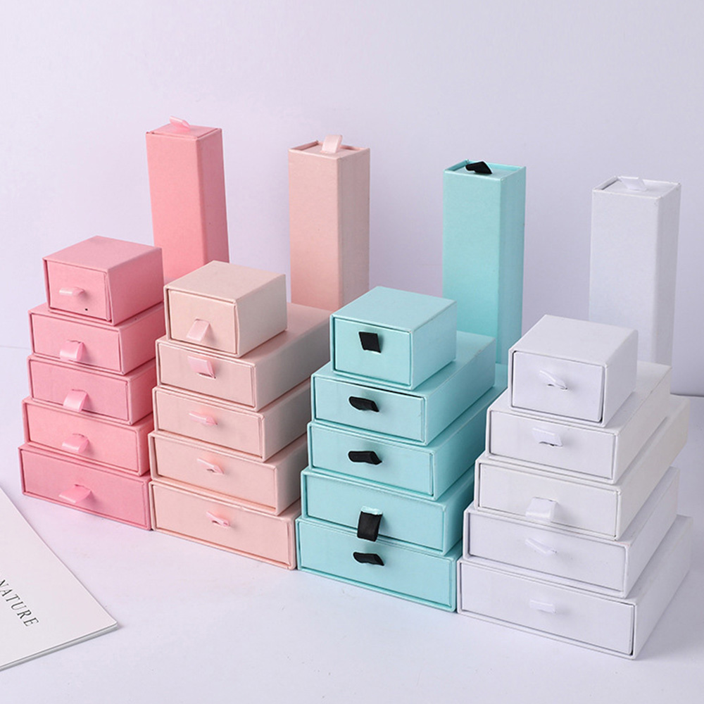 

12pcs Drawer Jewelry boxs Ring Necklace Box Red Earring Bracelet Jewelry Organizer Packing Display Jeweelry Boxes and Packaging