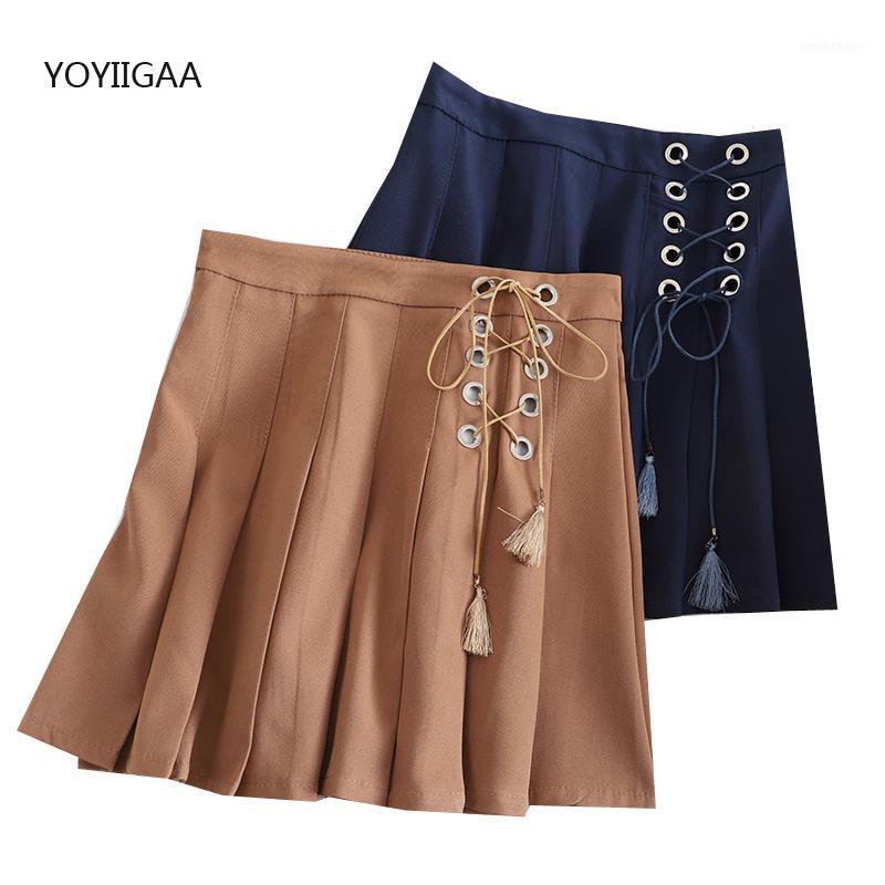 

Skirts Women Vintage High Waist Chic Pleated Skirt 2022 Summer Ladies Mini Preppy Style Sailor Harajuku Women, Random