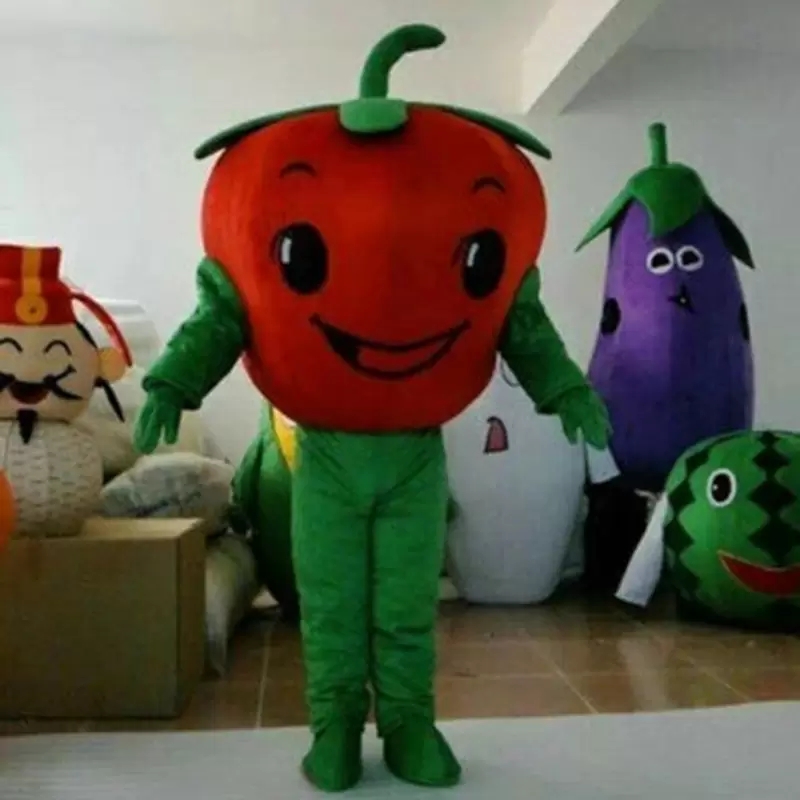 

Halloween Tomato Mascot Costume Cartoon vegetable Anime theme character Christmas Carnival Party Fancy Costumes Adults Size Birthday Outdoor Outfit, As pic