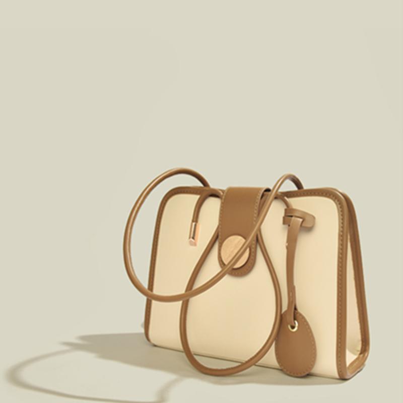 

Duffel Bags Maxdutti 2022 Bag Vintage Commute Texture Niche Women Spring High-capacity Fashion Single Shoulder ToteDuffel, Beige