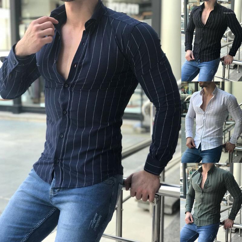 

Zogaa Brand Men Shirt Long Sleeve Spring Summer Mens Shirts Causal Slim Fit Tops Tees Cotton V-neck Striped 2022 Men' Casual, Black