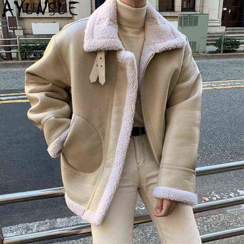 

Ayunsue High Quality Winter Genuine Leather Coat Sheepskin Coat Men Warm Thick Wool Man Jackets Men Chaarras Para Hombre Lw J220727, Black tiger stripes