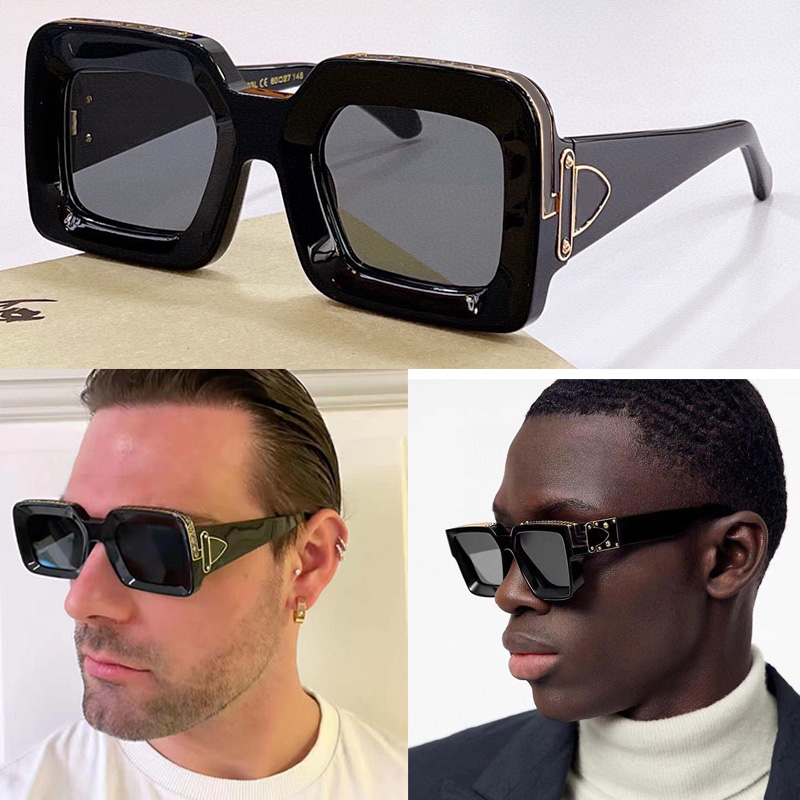 

Official latest Z1591W Designer MILLIONAIRES Sunglasses Black acetate frame and lenses Square shape House style Men women second-generation millionaire glasses