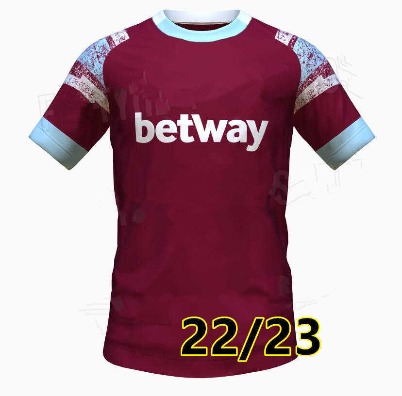 

22 23 Jersey de futbol Men's T-Shirts West Home Noble Ham Anderson United Rice Bowen Antonio Benrahma 2022 2023 Camisa de futbol Men adultos Kit de ninos, Yellow