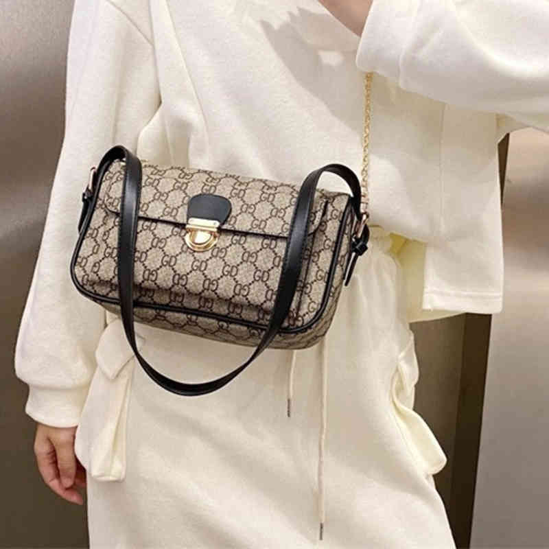 

Textured underarm bag women's new in autumn and winter textured checkered sling one Shoulder Messenger Handbags, Khaki