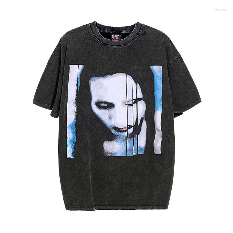 

Men' T-Shirts Hip Hop Men Punk T Shirt Rock Streetwear Gothic Evil Print Tshirt Harajuku Cotton T-Shirt Summer Short Sleeve Casual Tees Top, Black