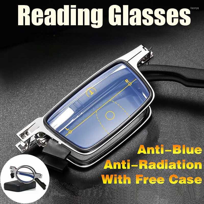 

Sunglasses Fashion Foldable Reading Glasses Anti Blue Light Presbyopia Eyeglasses Portable Eyestrain Readers Women MenSunglasses