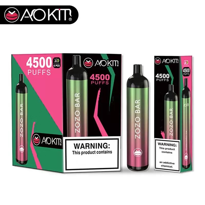 Authentic Aokit Zozo Bar Disposable battery E Cigarettes 4500 puffs pod 2200mah battery 15.8ml Prefilled Cartridges Vape Pen Stick Vapor Device