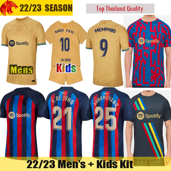 

22 23 Barcelona Soccer Jerseys MEMPHIS 2022 2023 Barca Camiseta AUBA MEYANG Football Shirt PEDRI ADAMA FERRAN ANSU FATI GAVI F. DE JONG DEST Men' Jersey Kids Kit, Eagle white