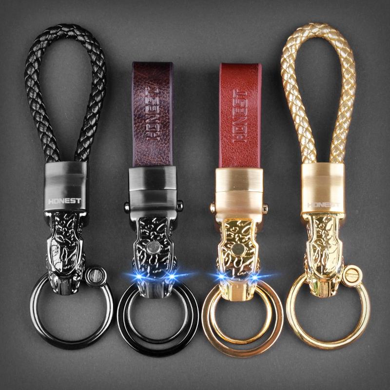 

Keychains Honest Luxury Key Chain Men Women Car Keychain For Ring Holder Jewelry Genuine Leather Rope Bag Pendant Fathers Day GiftKeychains