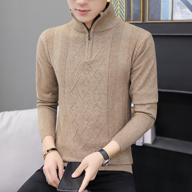 

Men's Sweaters 6 Colors 2022 Winter Pullover Half Zipper Warm Thick Knitwear Mens Sweater Casual Cashmere Male Brand Clothing Mari22, Beige pullover men