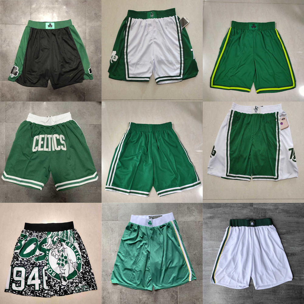 

Boston''Celtics''men Throwback Basketball Shorts pocket WHITE RED, Color