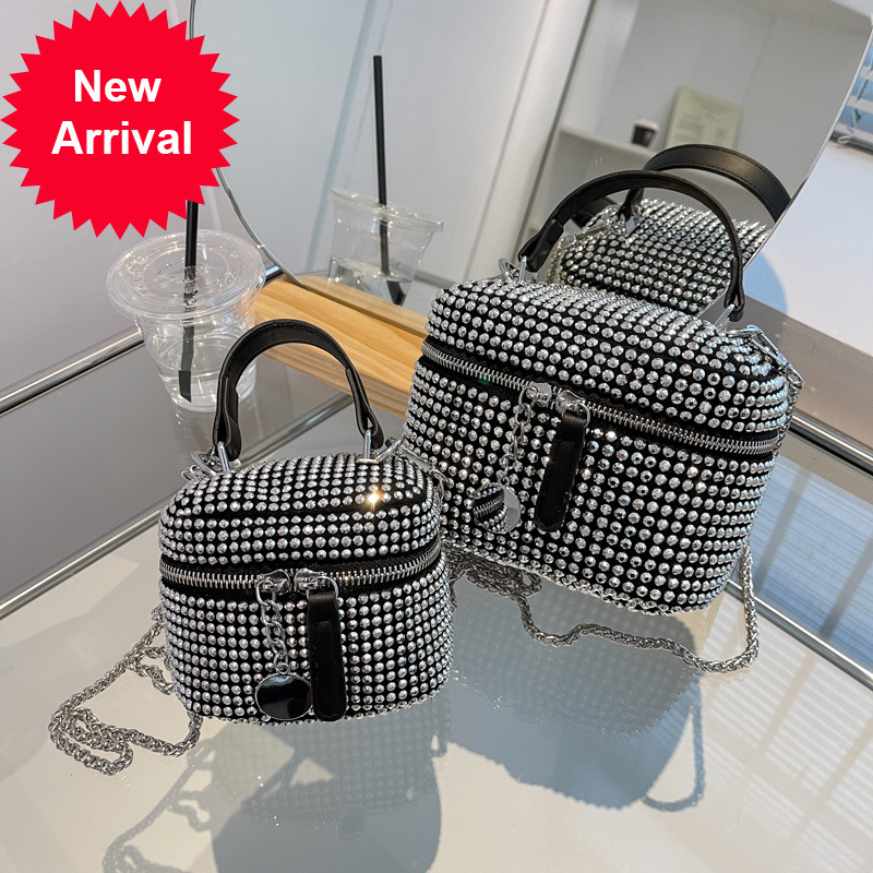 

Tide Brand Wholesale Popular Texture Small Women's 2022 New Design Chain Messenger with Portable Cosmetic Fashion Trend Shoulder Crossbody Bags, Black large size