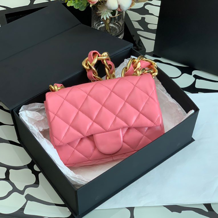 

Original Quality Sheepskin Diamond Lattice 21CM Flap Bag Designer Women Cross Body Bags Luxuries Designers Chains Shoulder HandBag With Box C081