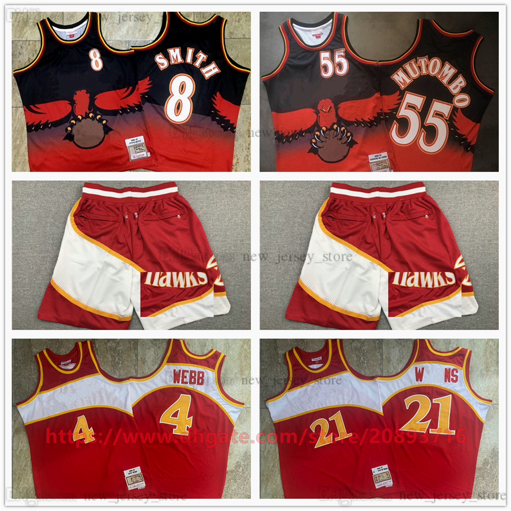 

Mitchell and Ness Authentic Embroidery Basketball 4 SpudWebb Jerseys Digital Print 8 SteveSmith 55 DikembeMutombo Jersey Breathable Sport High Quality Man, Justdon