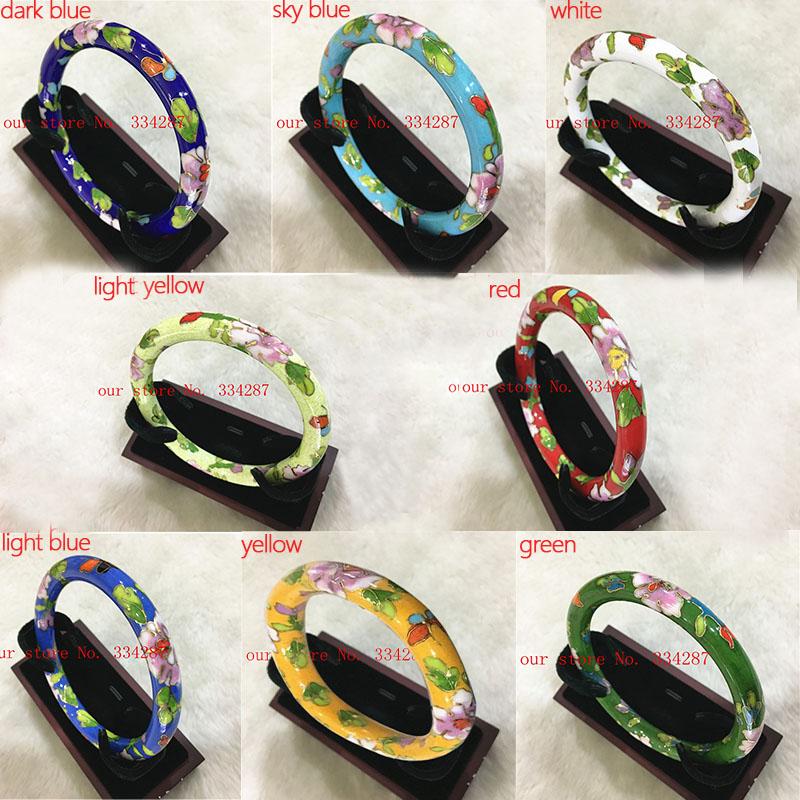 

Bangle Wholesale Delicate Chinese Handmade Cloisonne Enamel Cuff Hollow Bracelet One PcsBangle