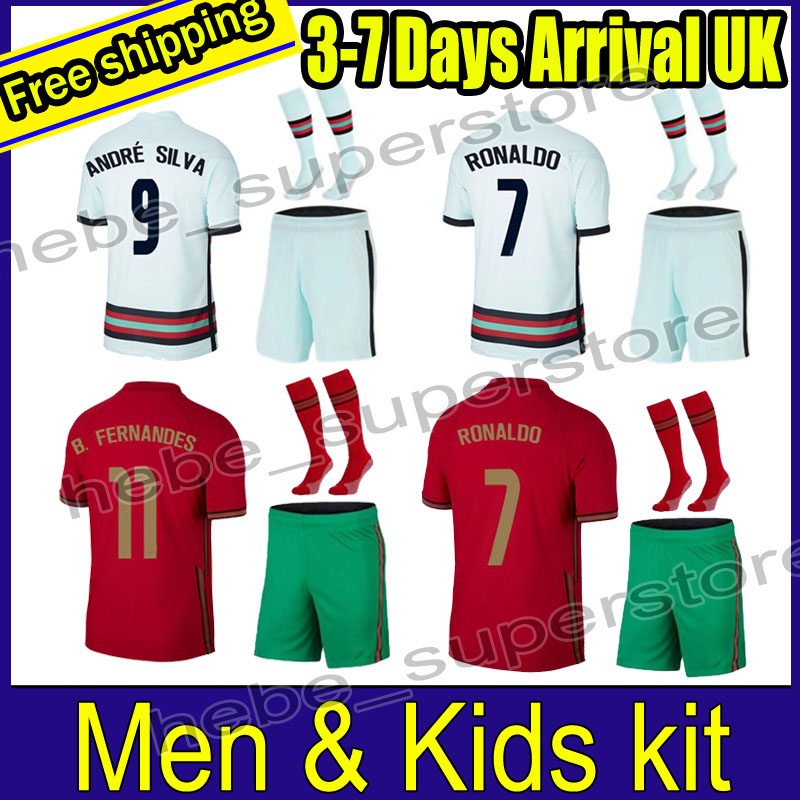 

20 21 Portuguesa kids kit RONALDO soccer jerseys JOAO FELIX 2021 DIOGO ANDRE SILVA Bernardo FERNANDES Camisa de futebol men football shirts PIZZI FIGO RUI COS, Away