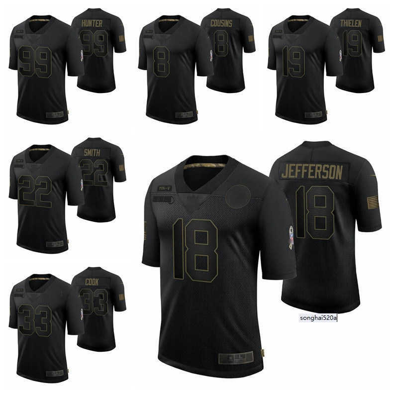 

Minnesota Men Women Youth Viking 33 Dalvin Cook 18 Justin Jefferson 19 Adam Thielen 8 Kirk Cousins 84 Randy Moss 2020 Salute To Service, 10