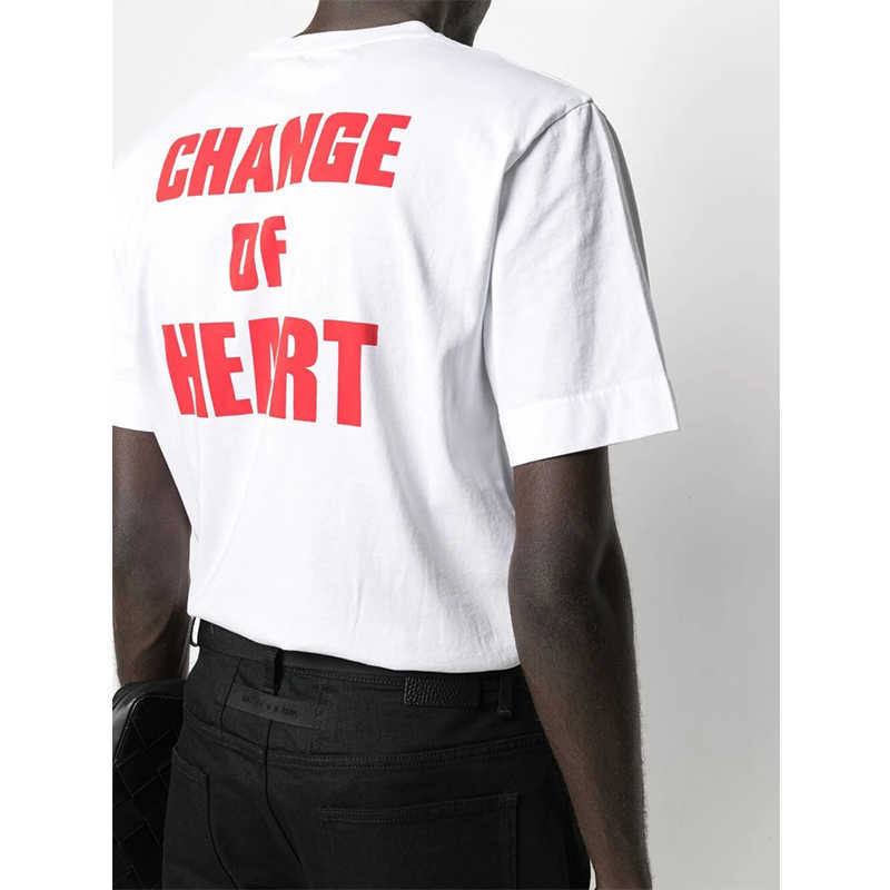 

Men's T-Shirts 2022 summer American retro sweet cool men's T-shirt Street simple cotton 1017 alyx 9SM printed short sleeve, White (red print)