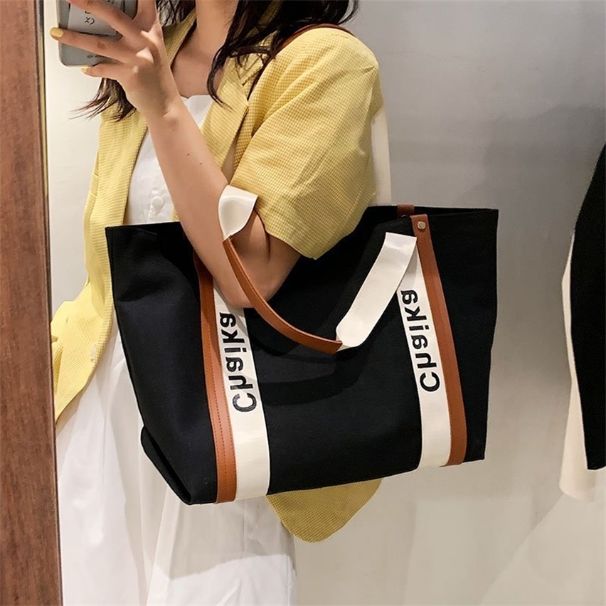 

Purse Lazy wind large capacity women's canvas bag new messenger portable with fresh college style shoulder bag, White