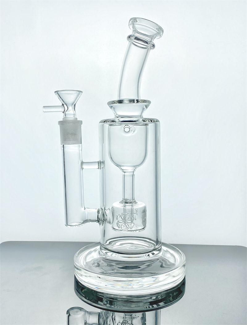 

New in 2022 Hookah 9 inches Heavy Duty Borosilicate Glass Torus Incycler Rig Water Hose with Laser Engraved Seed of Life perc 60mm Diameter 14mm Connector GS001 bong