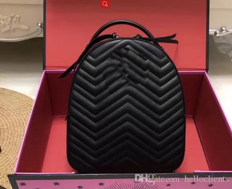 

2022 new fashion Marmont backpack women famous brands backpacks leisure school bag fashion leather quilted mochila luxury designer women bags shoulder bag, Red