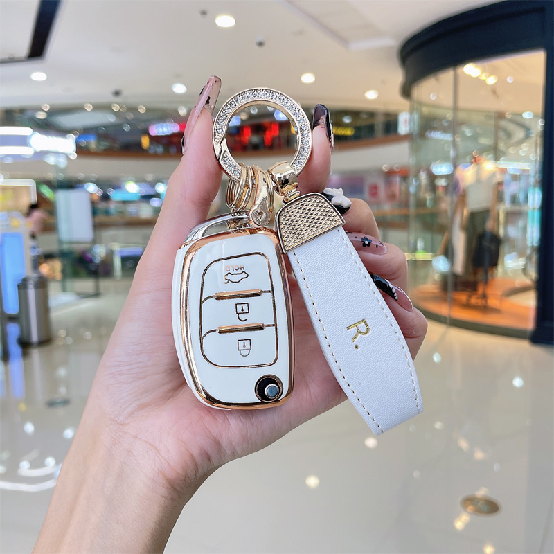 TPU Car Remote Key Cover Case Shell Fob For Hyundai IX20 IX25 IX35 I40 I30 IX20 Tucson Elantra Santa Fe Sonata High-end Keychain-image-764366330