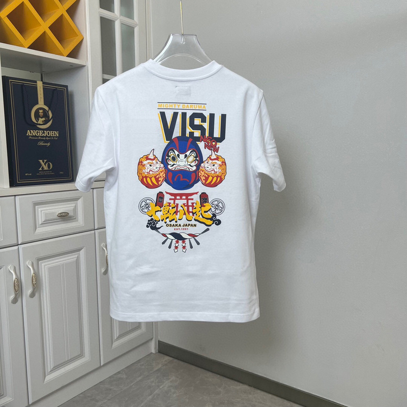 

Summer Europe Japan Osaka Seagull Cartoon Daruma Print Tee Fashion Mens Short Sleeve Tshirt Women Clothes Casual Cotton T shirts, White