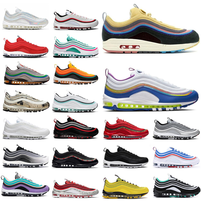 

2022 Men Woman Blueberry Running shoes Mens cushion Trainers 97 Halloween Light Blue Red Leopard Reflective airmax air max 97s Bred South Beach sports sneakers, I need look other product