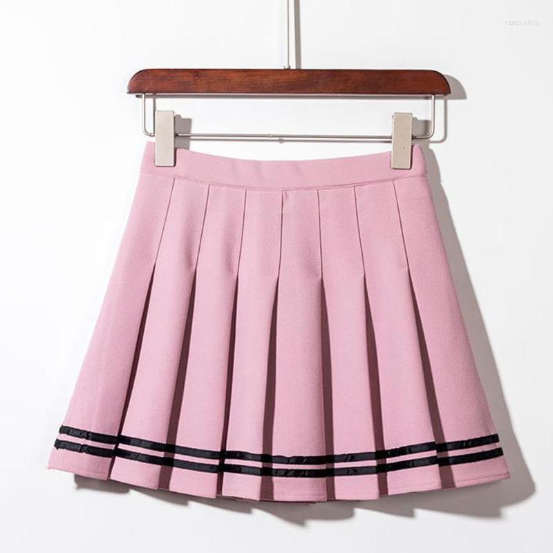 

Skirts Spring Summer 2022 Women Mini Golf Skirt Plus Size High Waist A Line Pleated Pink Short Lolita Skater, Black skirt