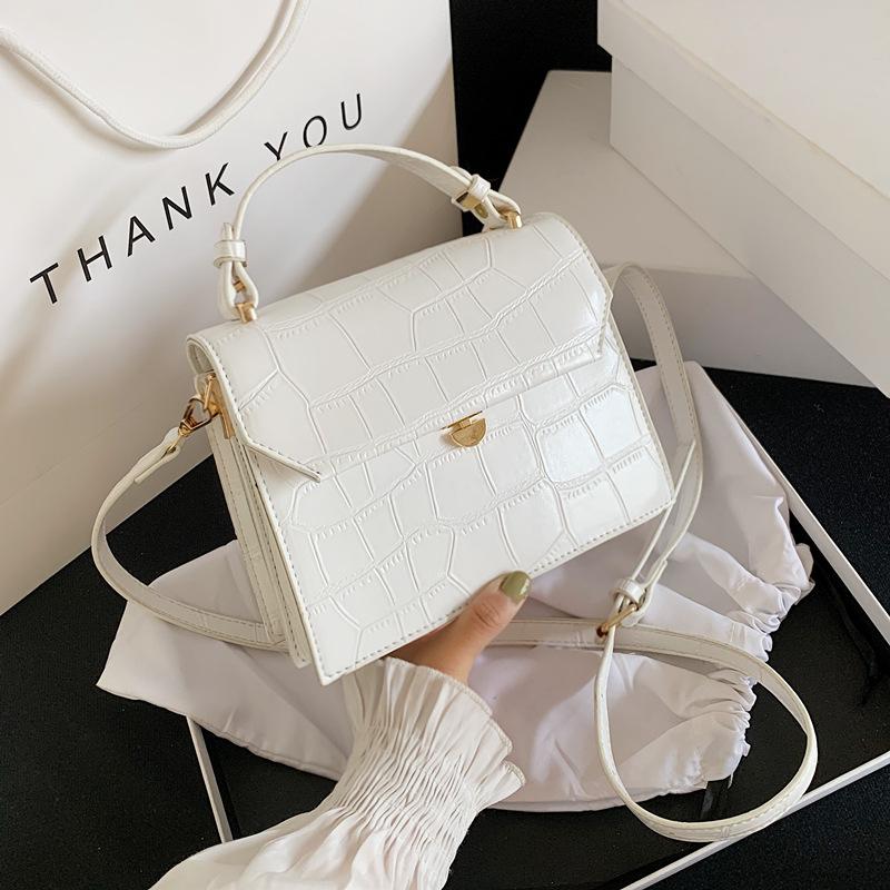 

Evening Bags Stone Pattern White Crossbody For Women 2022 Handbag Small Bag PU Leather Hand Ladies Designer Purse Bolsa FemininaEvening