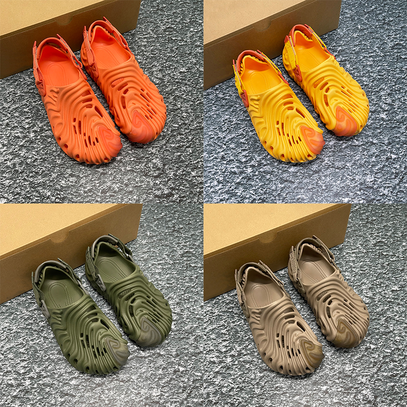

pollex clog x salehe mens designer sandals luxury slides fashion sandal ice blue yellow orange Menemsha Cucumber Stratus indoor outdoor summer flat slippers, Shoe box
