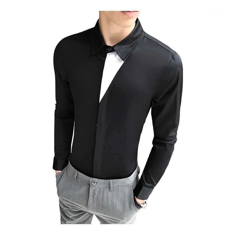 Men's Dress Shirts Plus Size High Quality Men Shirt Long Sleeve Solid Formal Business Slim Fit Man Social Turn-down Collar 5XL