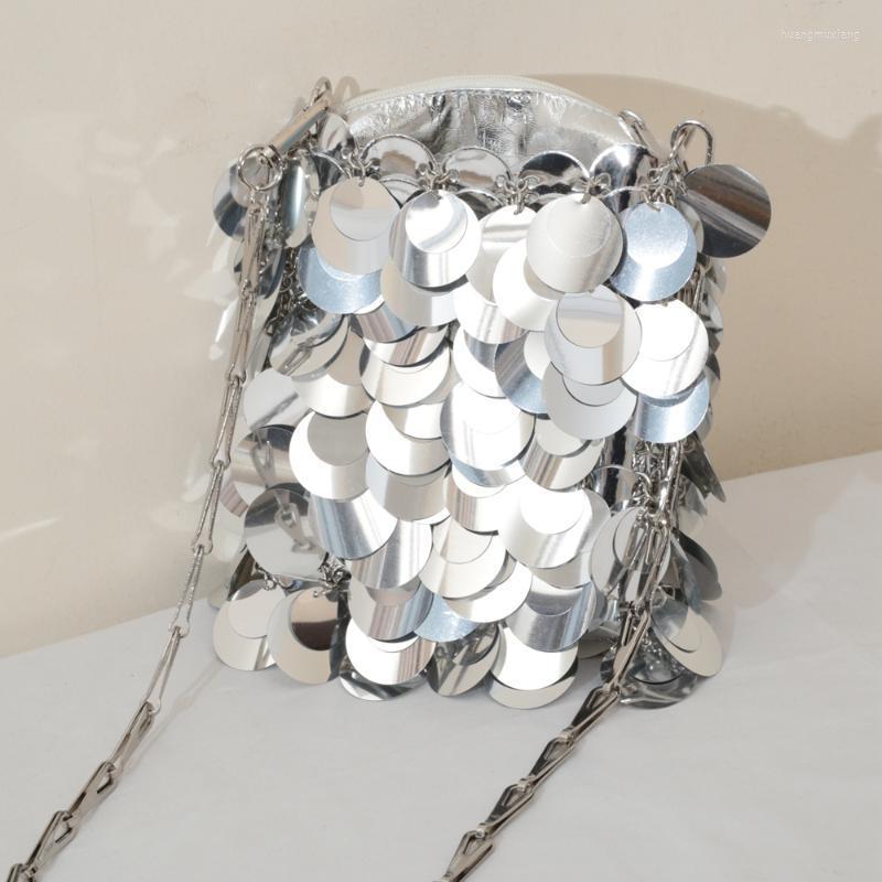 

Evening Bags Bling Fashion Lady Bucket Handbags Sequins Silver Bag Women Small Tote Girls Glitter Purses Brand FalpEvening, Gold small