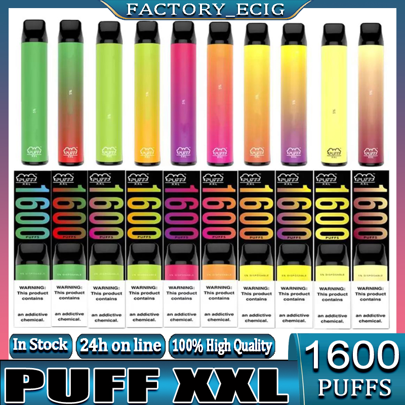 

PUFF XXL Disposable Device Electronic Cigarettes Vape Pen 1100mah 1600 Puffs 35 Colors Puffs Bar Plus Xtra Delivery Duty Paid