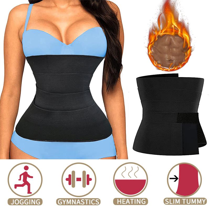 

Snatch Me Up Bandage Wrap Womens Shapers Women Sweat Sauna Waist Trainer Body Shaper Neoprene Shapewear Sheath Trimmer Tummy Adjustable, Sweat wrap