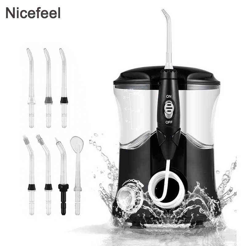 

Nicefeel Oral Irrigator Water Pulse Flosser Dental Jet Teeth Cleaner Hydro Jet With 600ml Water Tank and 7Nozzle Tooth Care 220514