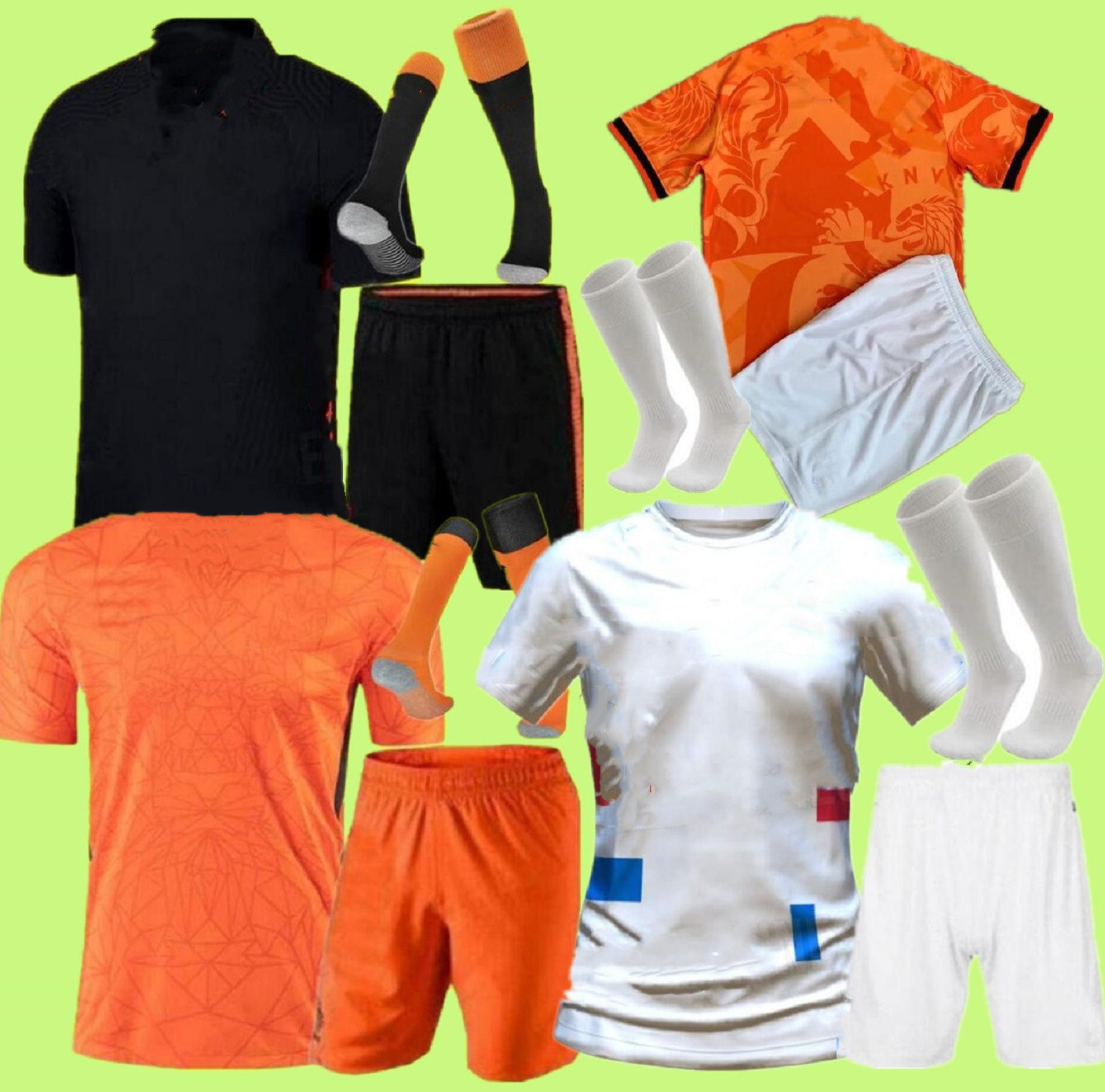 

22 23 Soccer Jerseys DE JONG Holland DE LIGT STROOTMAN VAN DIJK VIRGIL 2021 2022 football jersey Adult women men kids kit sets, Blue