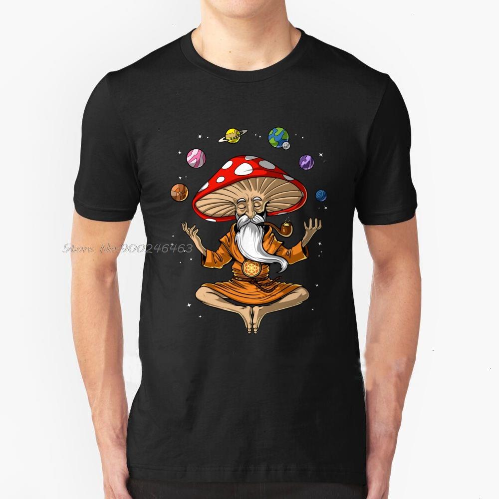 

Magic Mushroom Buddha T Shirts Streetwear Funny Black Clothing Mens Shirt Tops Tees Hippie Shrooms Psychedelic Mushrooms, White