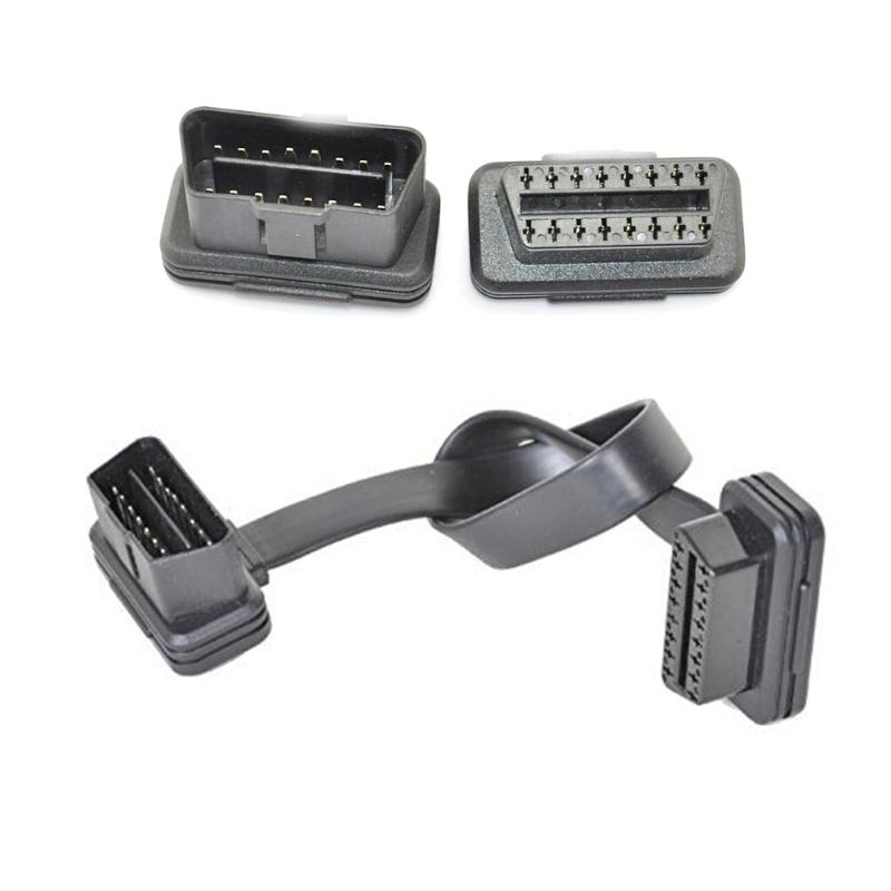 

Diagnostic Tools Free DHL 50pcs 60CM Ultra Straight Right Or Left Down OBD II 2 Extension Cord With Ribbon Cable OBD2 Conntector