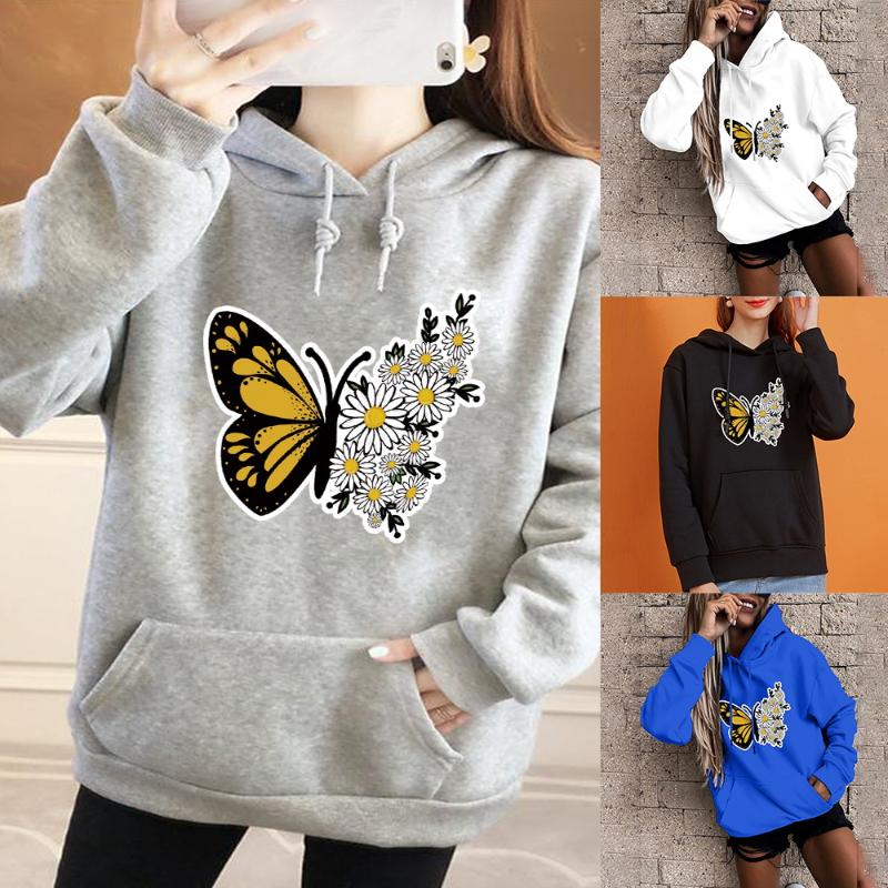 

Women' Hoodies & Sweatshirts Women' Hoodie Harajuku Oversized Fall/Winter Sweatshirt Loose Fashion Long Sleeve Pullover Butterfly Prin, Purple