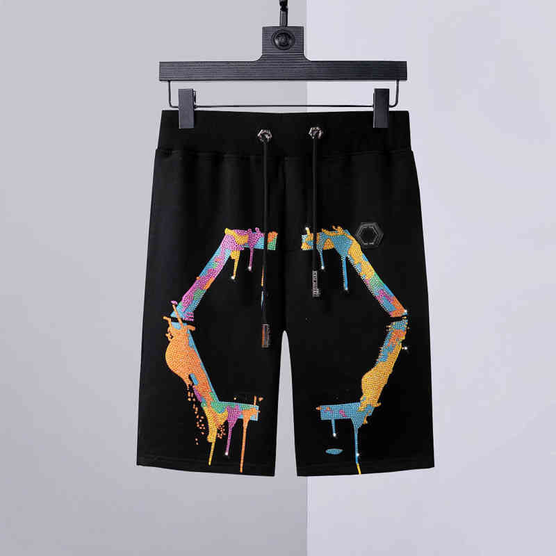 

Men's Shorts Designer Phillip Plain Summer Casual Cropped Pants Men High Quality Pp Letter Short Loose Straight Large Beach shorts, Black1