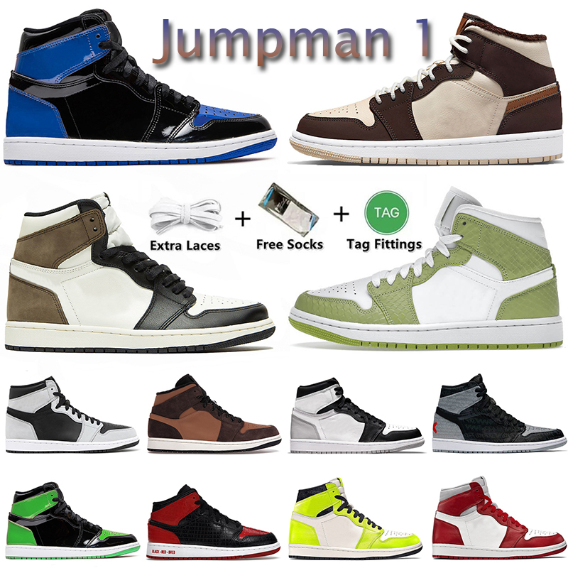 2022 Avec Chaussettes 1 Royal Patent 1s Hommes Chaussures De Basketball Stealth University Blue Denim Visionaire Rebellionaire Hommes Bred Text S