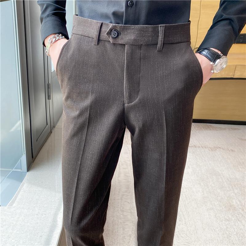 

Men's Suits & Blazers Men Dress Pants Slim Fit Trousers Business Casual High Quality Autumn And Winter Size 36Men's, 937 coffee